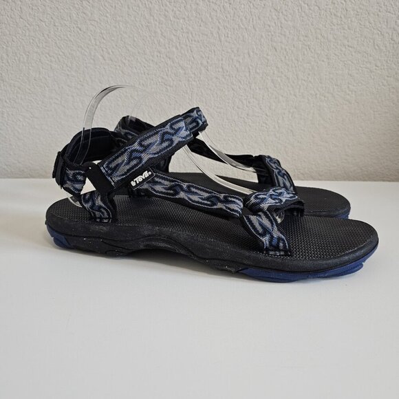 Teva Hurricane XLT2 Black/Blue Strappy Hook & Loop Sandals Hiking Mens 13 - Picture 2 of 11